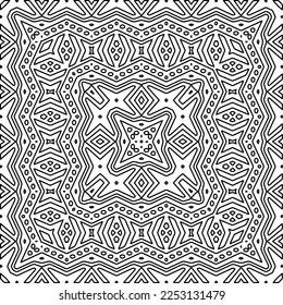 Textura elegante con figuras de líneas.
Resumen de patrones geométricos en blanco y negro para página web, texturas, tarjeta, afiche, tela, textil. Diseño repetitivo gráfico monocromo. 