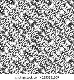 Stylish texture with figures from lines.
Abstract geometric black and white pattern for web page, textures, card, poster, fabric, textile. Monochrome graphic repeating design. 