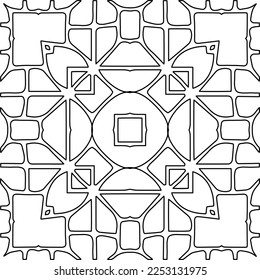 Stylish texture with figures from lines.
Abstract geometric black and white pattern for web page, textures, card, poster, fabric, textile. Monochrome graphic repeating design. 