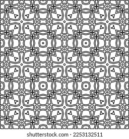 Textura elegante con figuras de líneas.
Resumen de patrones geométricos en blanco y negro para página web, texturas, tarjeta, afiche, tela, textil. Diseño repetitivo gráfico monocromo. 