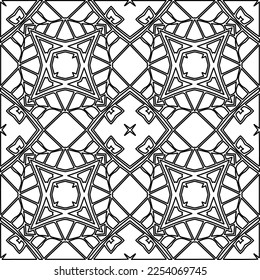 Stylish texture with figures from lines.
Abstract geometric black and white pattern for web page, textures, card, poster, fabric, textile. Monochrome graphic repeating design. 