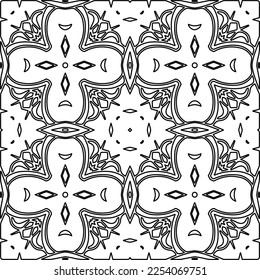 Stylish texture with figures from lines.
Abstract geometric black and white pattern for web page, textures, card, poster, fabric, textile. Monochrome graphic repeating design. 