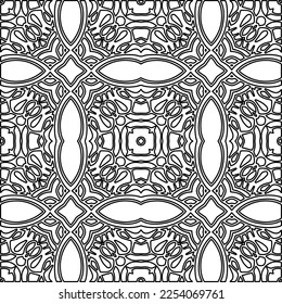 Stylish texture with figures from lines.
Abstract geometric black and white pattern for web page, textures, card, poster, fabric, textile. Monochrome graphic repeating design. 