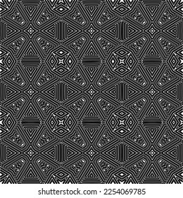 



Stylish texture with figures from lines.
Abstract geometric black and white pattern for web page, textures, card, poster, fabric, textile. Monochrome graphic repeating design. 