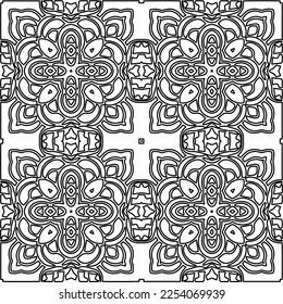 Stylish texture with figures from lines.
Abstract geometric black and white pattern for web page, textures, card, poster, fabric, textile. Monochrome graphic repeating design. 