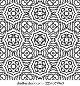 Textura elegante con figuras de líneas.
Resumen de patrones geométricos en blanco y negro para página web, texturas, tarjeta, afiche, tela, textil. Diseño repetitivo gráfico monocromo. 