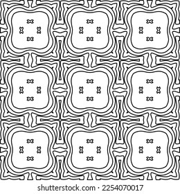 Stylish texture with figures from lines.
Abstract geometric black and white pattern for web page, textures, card, poster, fabric, textile. Monochrome graphic repeating design. 
