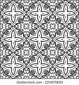 Stylish texture with figures from lines.
Abstract geometric black and white pattern for web page, textures, card, poster, fabric, textile. Monochrome graphic repeating design. 