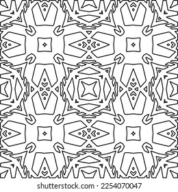 Stylish texture with figures from lines.
Abstract geometric black and white pattern for web page, textures, card, poster, fabric, textile. Monochrome graphic repeating design. 
