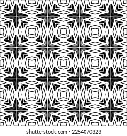 

Stylish texture with figures from lines.
Abstract geometric black and white pattern for web page, textures, card, poster, fabric, textile. Monochrome graphic repeating design. 
