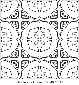 Stylish texture with figures from lines.
Abstract geometric black and white pattern for web page, textures, card, poster, fabric, textile. Monochrome graphic repeating design. 