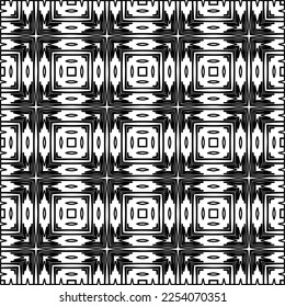 

Stylish texture with figures from lines.
Abstract geometric black and white pattern for web page, textures, card, poster, fabric, textile. Monochrome graphic repeating design. 