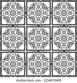 Stylish texture with figures from lines.
Abstract geometric black and white pattern for web page, textures, card, poster, fabric, textile. Monochrome graphic repeating design. 