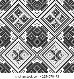 Stylish texture with figures from lines.
Abstract geometric black and white pattern for web page, textures, card, poster, fabric, textile. Monochrome graphic repeating design. 
