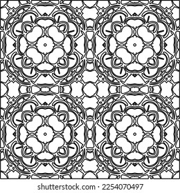 Stylish texture with figures from lines.
Abstract geometric black and white pattern for web page, textures, card, poster, fabric, textile. Monochrome graphic repeating design. 
