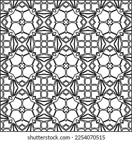 Stylish texture with figures from lines.
Abstract geometric black and white pattern for web page, textures, card, poster, fabric, textile. Monochrome graphic repeating design. 