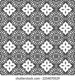 Stylish texture with figures from lines.
Abstract geometric black and white pattern for web page, textures, card, poster, fabric, textile. Monochrome graphic repeating design. 