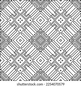Stylish texture with figures from lines.
Abstract geometric black and white pattern for web page, textures, card, poster, fabric, textile. Monochrome graphic repeating design. 
