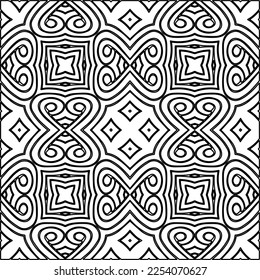 Stylish texture with figures from lines.
Abstract geometric black and white pattern for web page, textures, card, poster, fabric, textile. Monochrome graphic repeating design. 