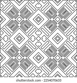 Stylish texture with figures from lines.
Abstract geometric black and white pattern for web page, textures, card, poster, fabric, textile. Monochrome graphic repeating design. 