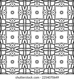 Stylish texture with figures from lines.
Abstract geometric black and white pattern for web page, textures, card, poster, fabric, textile. Monochrome graphic repeating design. 