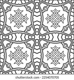 Stylish texture with figures from lines.
Abstract geometric black and white pattern for web page, textures, card, poster, fabric, textile. Monochrome graphic repeating design. 