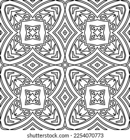 Stylish texture with figures from lines.
Abstract geometric black and white pattern for web page, textures, card, poster, fabric, textile. Monochrome graphic repeating design. 