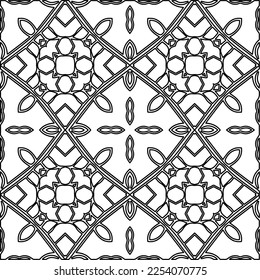 Stylish texture with figures from lines.
Abstract geometric black and white pattern for web page, textures, card, poster, fabric, textile. Monochrome graphic repeating design. 