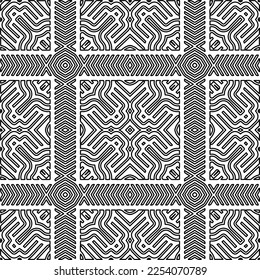 Textura elegante con figuras de líneas.
Resumen de patrones geométricos en blanco y negro para página web, texturas, tarjeta, afiche, tela, textil. Diseño repetitivo gráfico monocromo. 