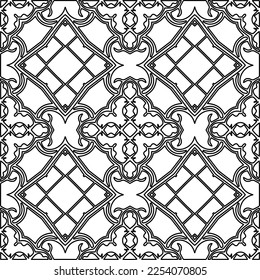 Stylish texture with figures from lines.
Abstract geometric black and white pattern for web page, textures, card, poster, fabric, textile. Monochrome graphic repeating design. 