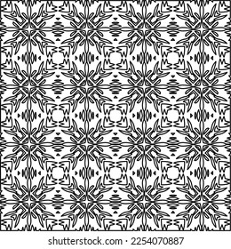 Stylish texture with figures from lines.
Abstract geometric black and white pattern for web page, textures, card, poster, fabric, textile. Monochrome graphic repeating design. 