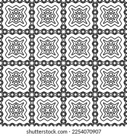 

Stylish texture with figures from lines.
Abstract geometric black and white pattern for web page, textures, card, poster, fabric, textile. Monochrome graphic repeating design. 