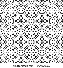 Stylish texture with figures from lines.
Abstract geometric black and white pattern for web page, textures, card, poster, fabric, textile. Monochrome graphic repeating design. 