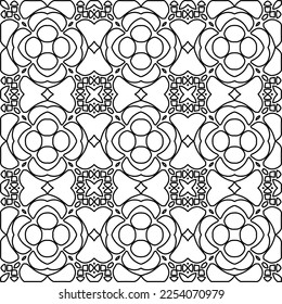 Stylish texture with figures from lines.
Abstract geometric black and white pattern for web page, textures, card, poster, fabric, textile. Monochrome graphic repeating design. 