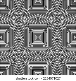 

Textura elegante con figuras de líneas.
Resumen de patrones geométricos en blanco y negro para página web, texturas, tarjeta, afiche, tela, textil. Diseño repetitivo gráfico monocromo. 