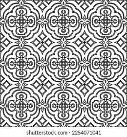 Stylish texture with figures from lines.
Abstract geometric black and white pattern for web page, textures, card, poster, fabric, textile. Monochrome graphic repeating design. 