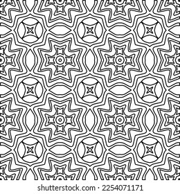 

Stylish texture with figures from lines.
Abstract geometric black and white pattern for web page, textures, card, poster, fabric, textile. Monochrome graphic repeating design. 