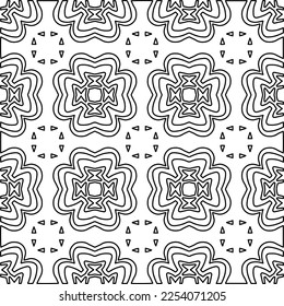 Stylish texture with figures from lines.
Abstract geometric black and white pattern for web page, textures, card, poster, fabric, textile. Monochrome graphic repeating design. 