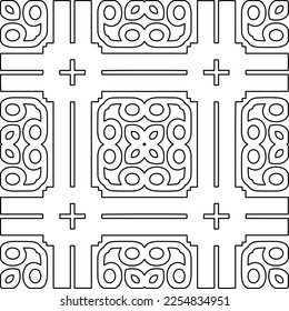 Stylish texture with figures from lines.
Abstract geometric black and white pattern for web page, textures, card, poster, fabric, textile. Monochrome graphic repeating design. 

