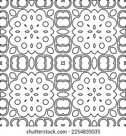 Stylish texture with figures from lines.
Abstract geometric black and white pattern for web page, textures, card, poster, fabric, textile. Monochrome graphic repeating design. 

