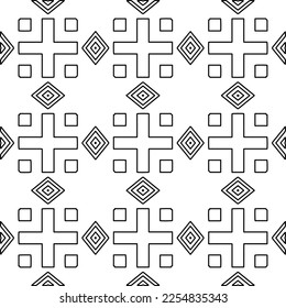 Stylish texture with figures from lines.
Abstract geometric black and white pattern for web page, textures, card, poster, fabric, textile. Monochrome graphic repeating design. 
