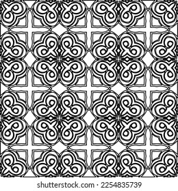 Stylish texture with figures from lines.
Abstract geometric black and white pattern for web page, textures, card, poster, fabric, textile. Monochrome graphic repeating design. 