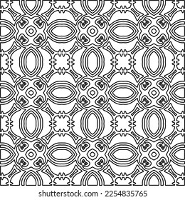 Stilvolle Textur mit Figuren aus Linien.
Abstraktes geometrisches Schwarz-Weiß-Muster für Webseiten, Texturen, Karten, Plakate, Gewebe, Textilien. Monochrome grafische Wiederholungsdesign. 
