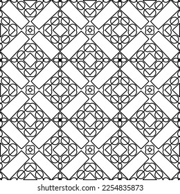 Stylish texture with figures from lines.
Abstract geometric black and white pattern for web page, textures, card, poster, fabric, textile. Monochrome graphic repeating design. 