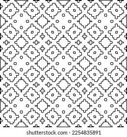 Stilvolle Textur mit Figuren aus Linien.
Abstraktes geometrisches Schwarz-Weiß-Muster für Webseiten, Texturen, Karten, Plakate, Gewebe, Textilien. Monochrome grafische Wiederholungsdesign. 
