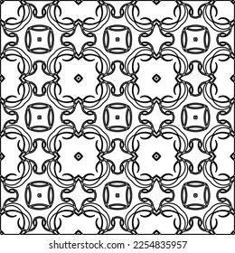 Stylish texture with figures from lines.
Abstract geometric black and white pattern for web page, textures, card, poster, fabric, textile. Monochrome graphic repeating design. 

