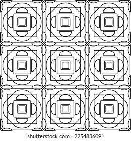 Stylish texture with figures from lines.
Abstract geometric black and white pattern for web page, textures, card, poster, fabric, textile. Monochrome graphic repeating design. 
