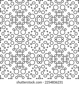 Stylish texture with figures from lines.
Abstract geometric black and white pattern for web page, textures, card, poster, fabric, textile. Monochrome graphic repeating design. 
