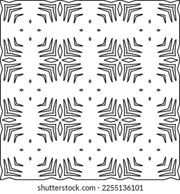Stylish texture with figures from lines.
Abstract geometric black and white pattern for web page, textures, card, poster, fabric, textile. Monochrome graphic repeating design. 