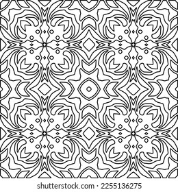 Stylish texture with figures from lines.
Abstract geometric black and white pattern for web page, textures, card, poster, fabric, textile. Monochrome graphic repeating design. 